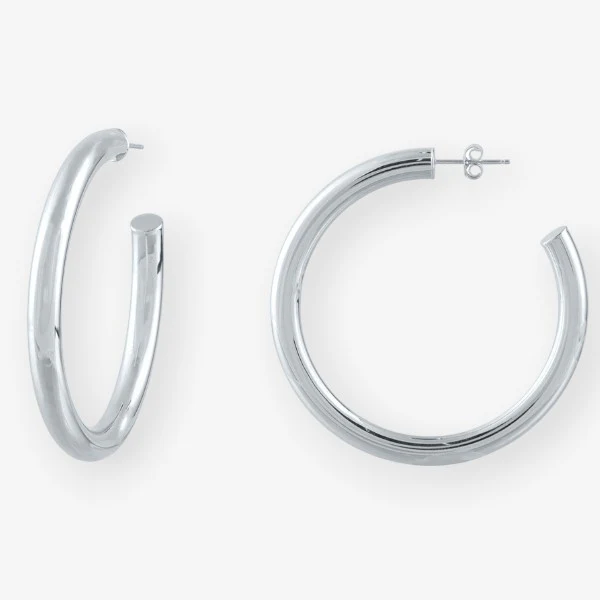 Madison 50mm Tube Hoop Earrings - Image 5