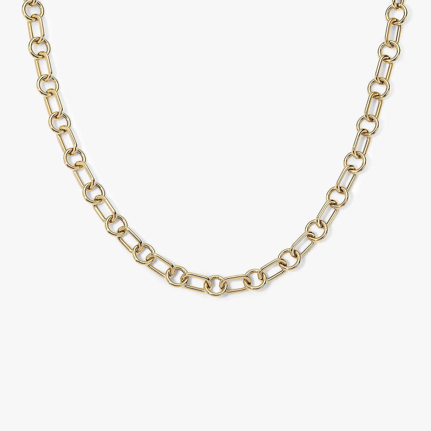 Airy Oval Round Chain Necklace - Image 3