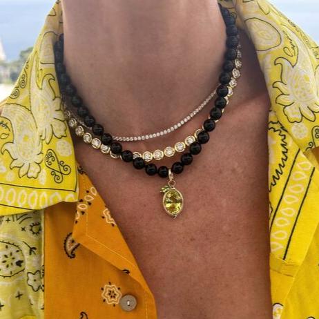 Kendall Black Agate Beaded Necklace - Image 3