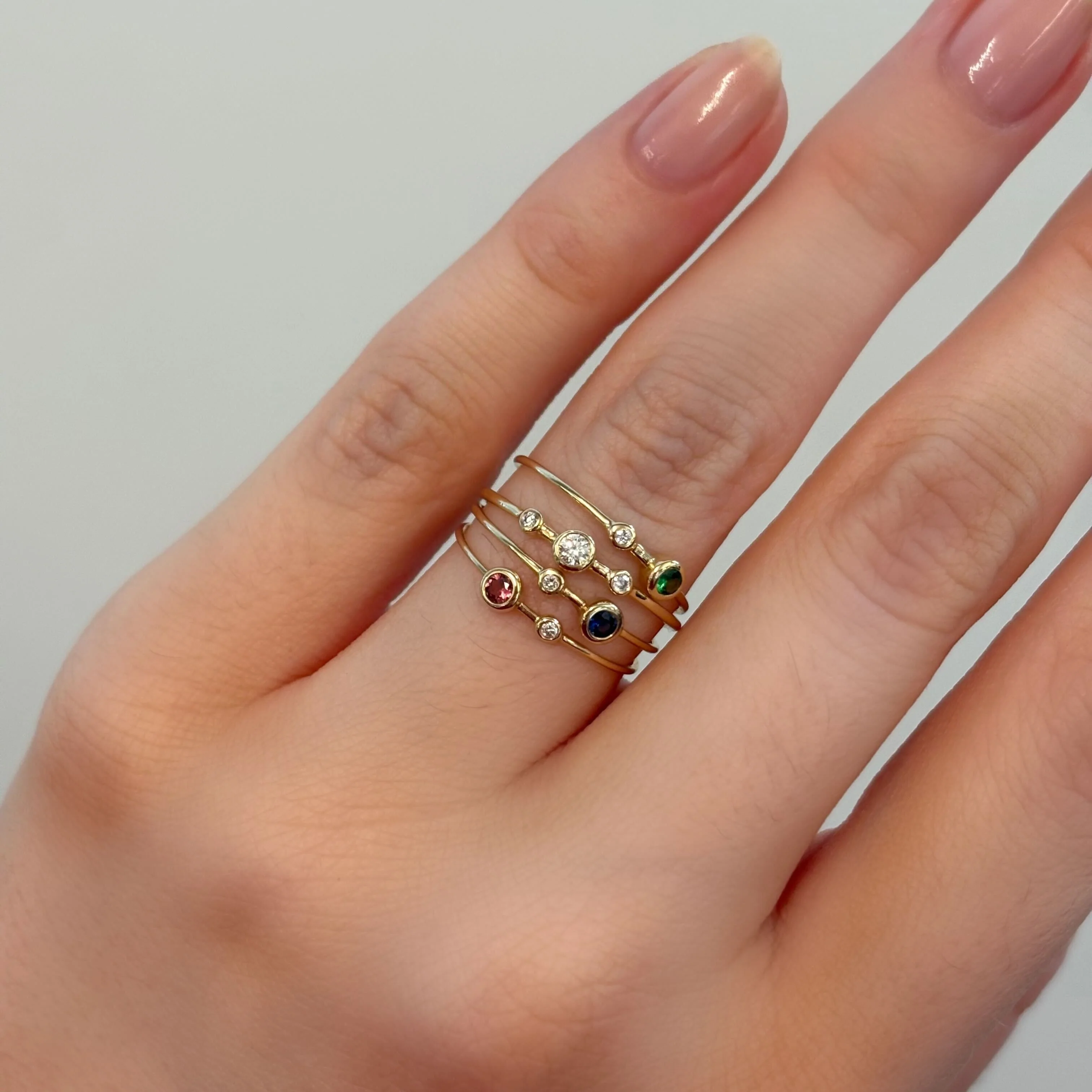 Margot Diamond and Gemstone Two Stone Ring - Image 3