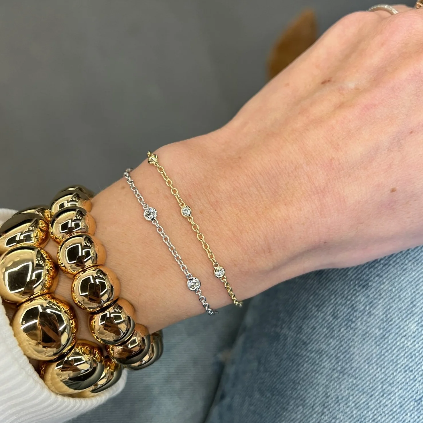 Margot Diamond Bezel Station Bracelet - Image 3