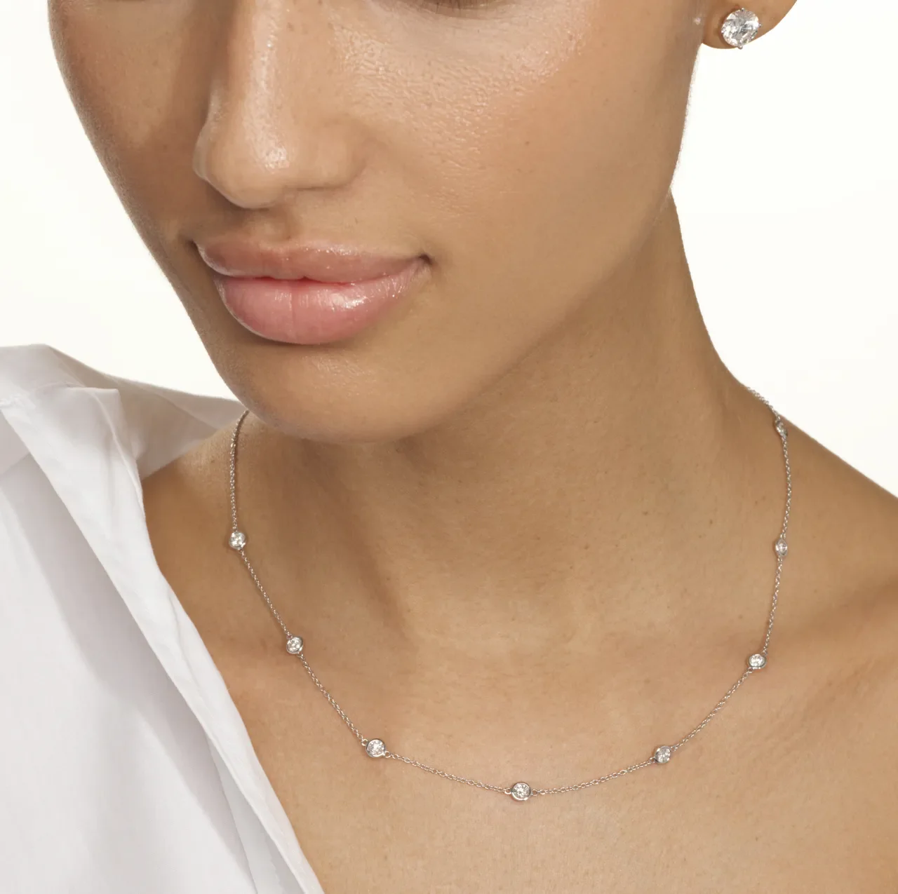 Margot 8 Stone Diamond Necklace - Image 3
