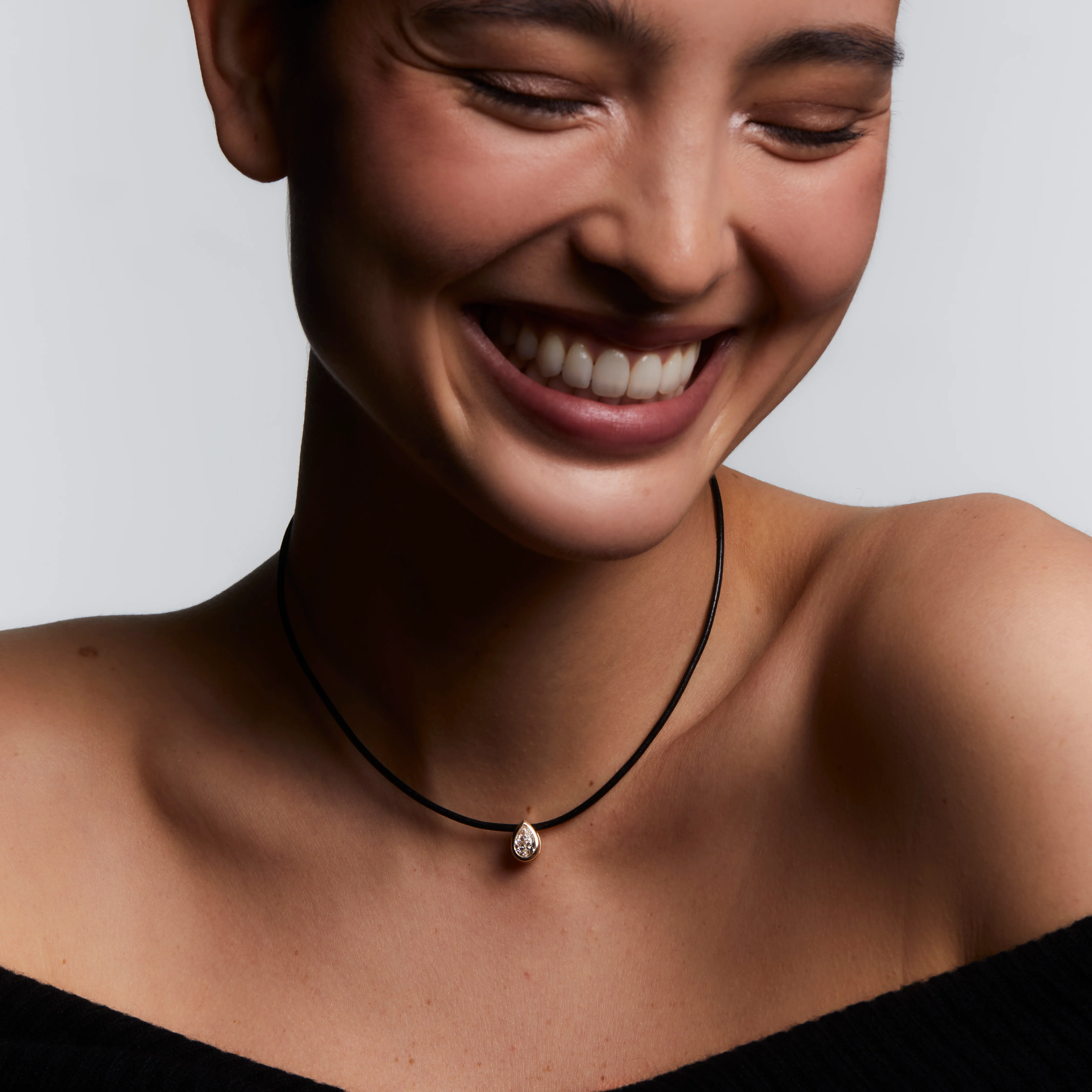 Margot Diamond Pear Necklace - Image 3