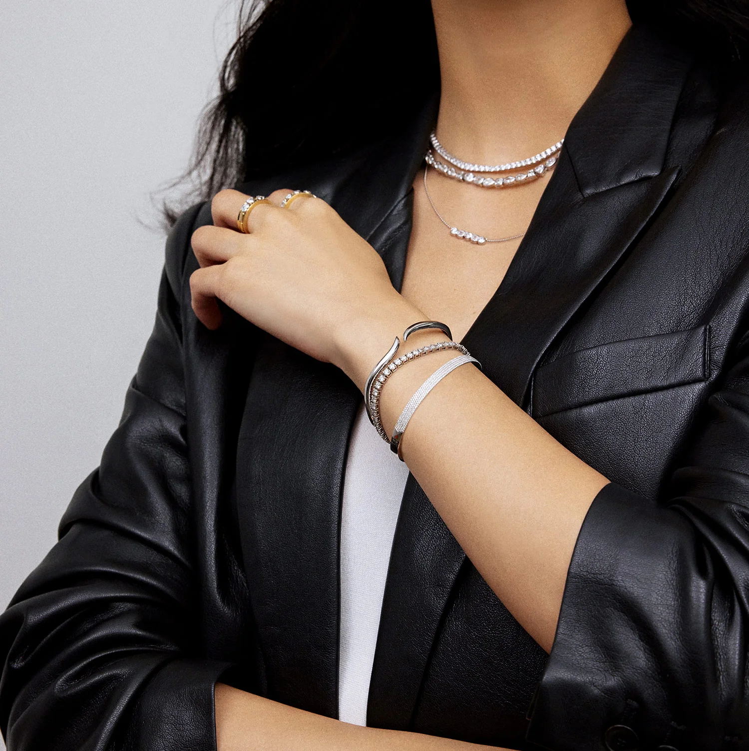 Ivy Five Row Pave Bangle - Image 4