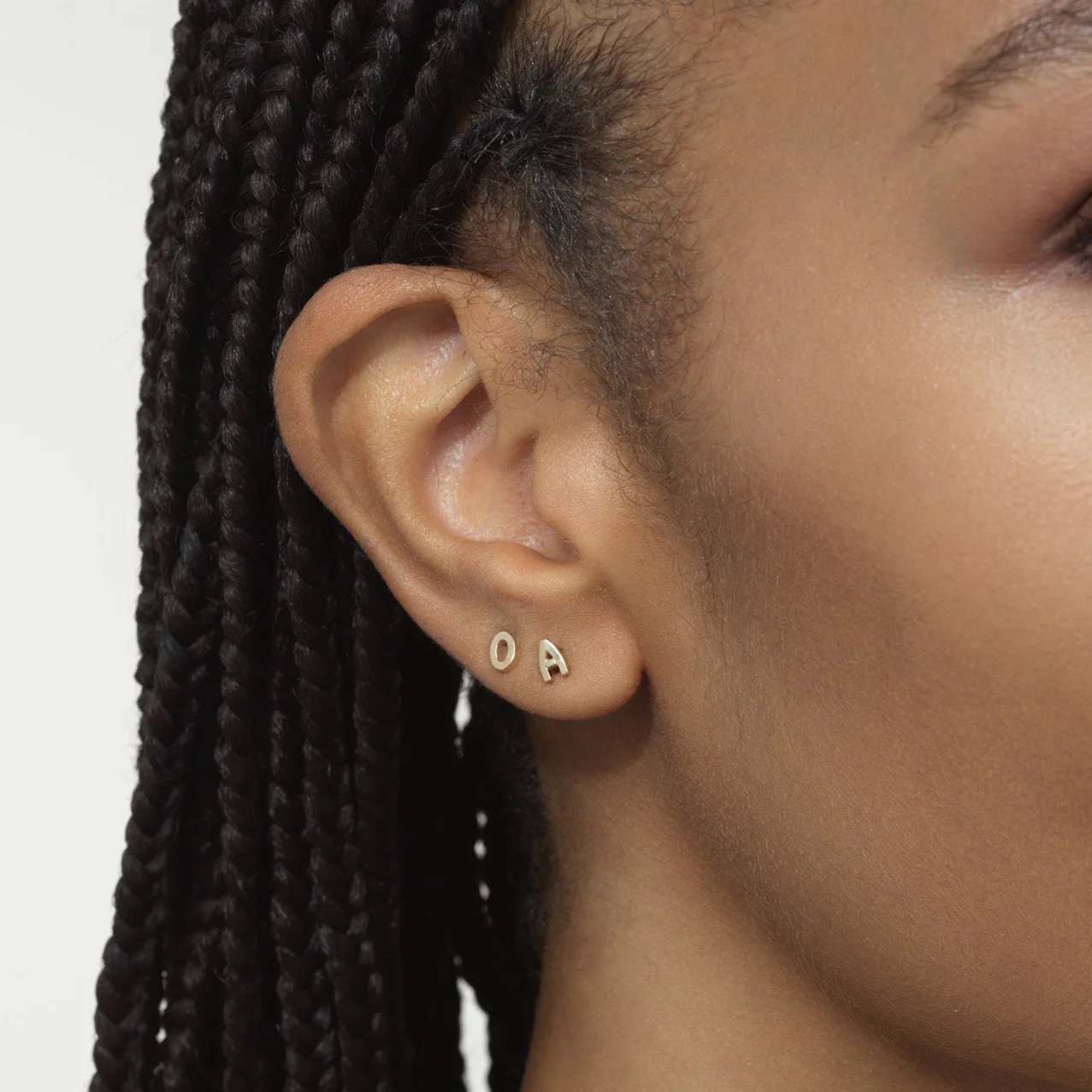 Mini Gold Block Initial Studs - Image 3