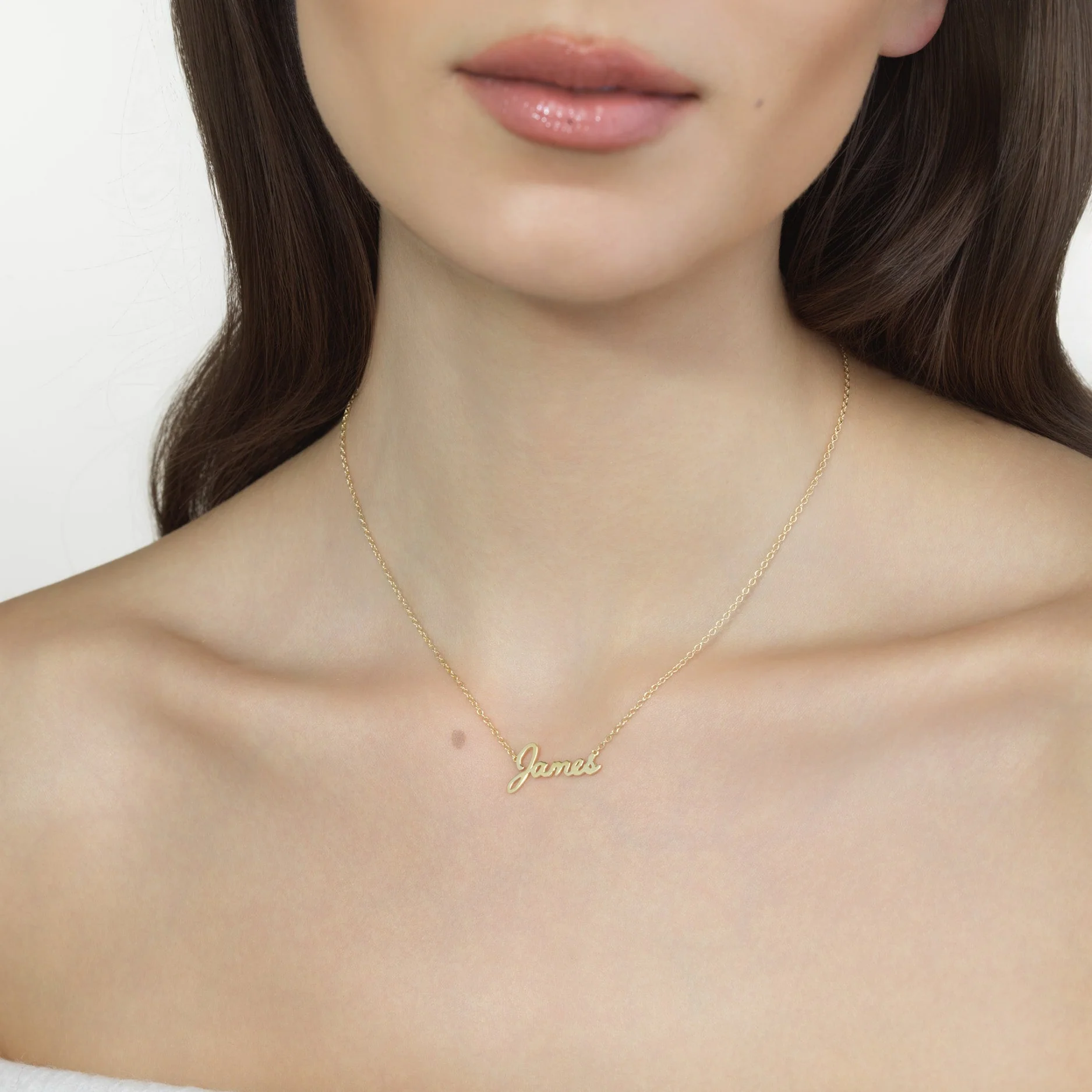 Gold Signature Script Necklace - Image 3