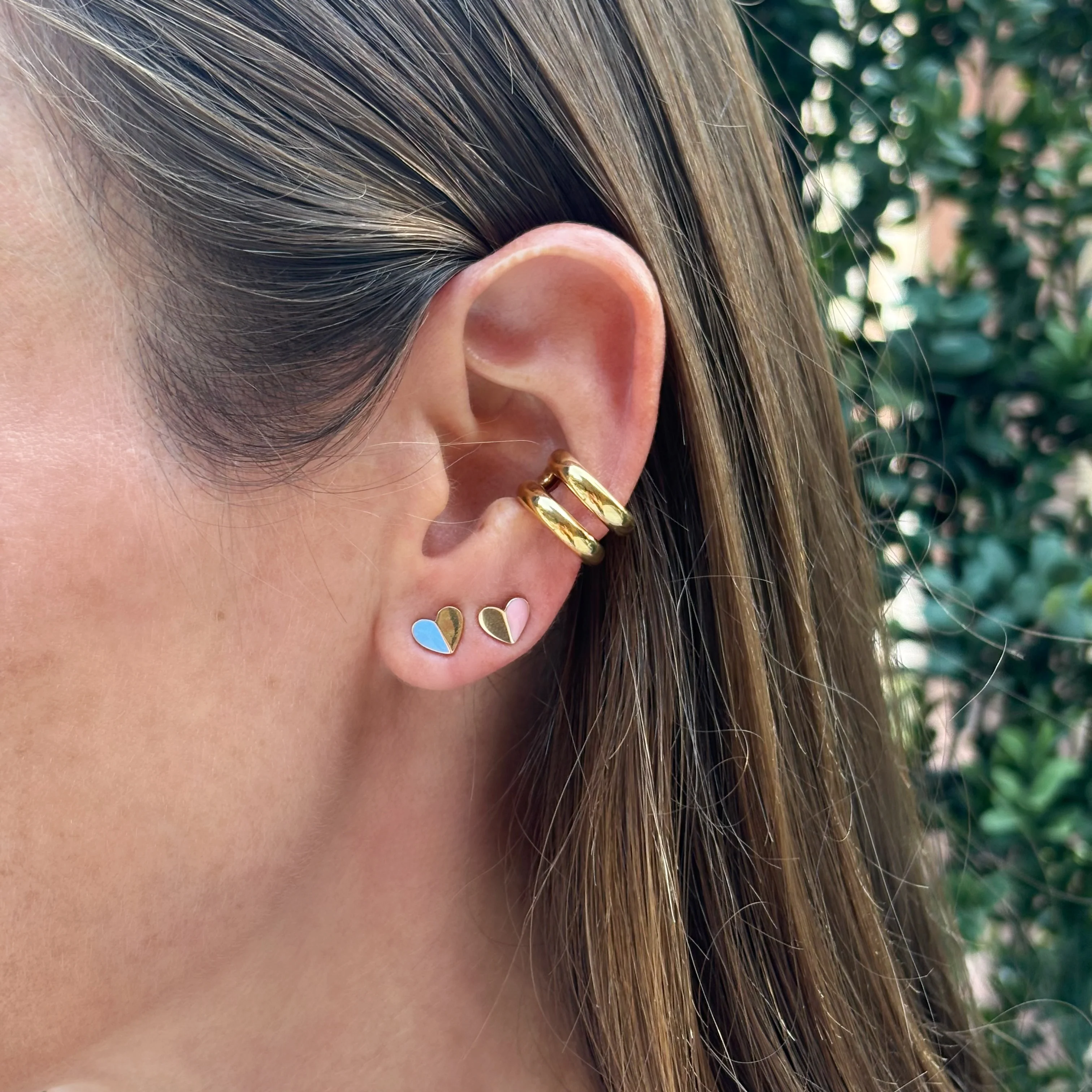 Grace Pink Enamel Heart Studs - Image 4