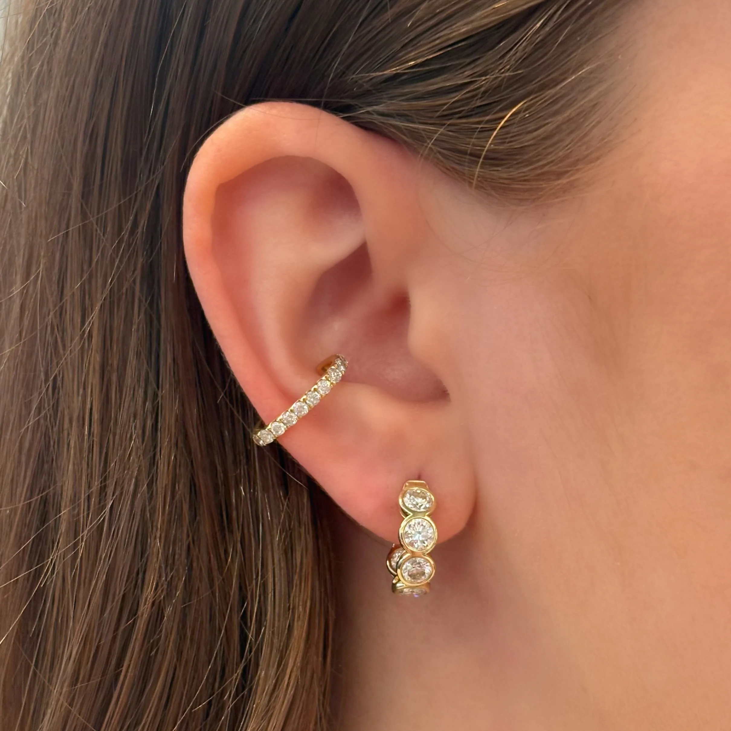 Ivy White Diamond Ear Cuff - Image 4