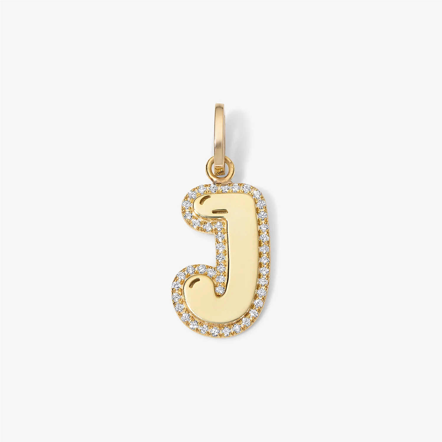 Jumbo Bubble Initial With Pave Outline Charm - Image 4