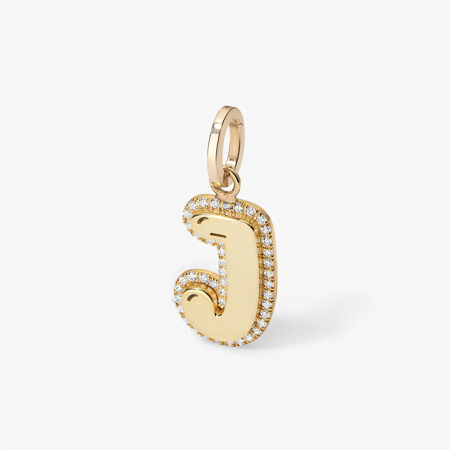 Jumbo Bubble Initial With Pave Outline Charm - Image 5