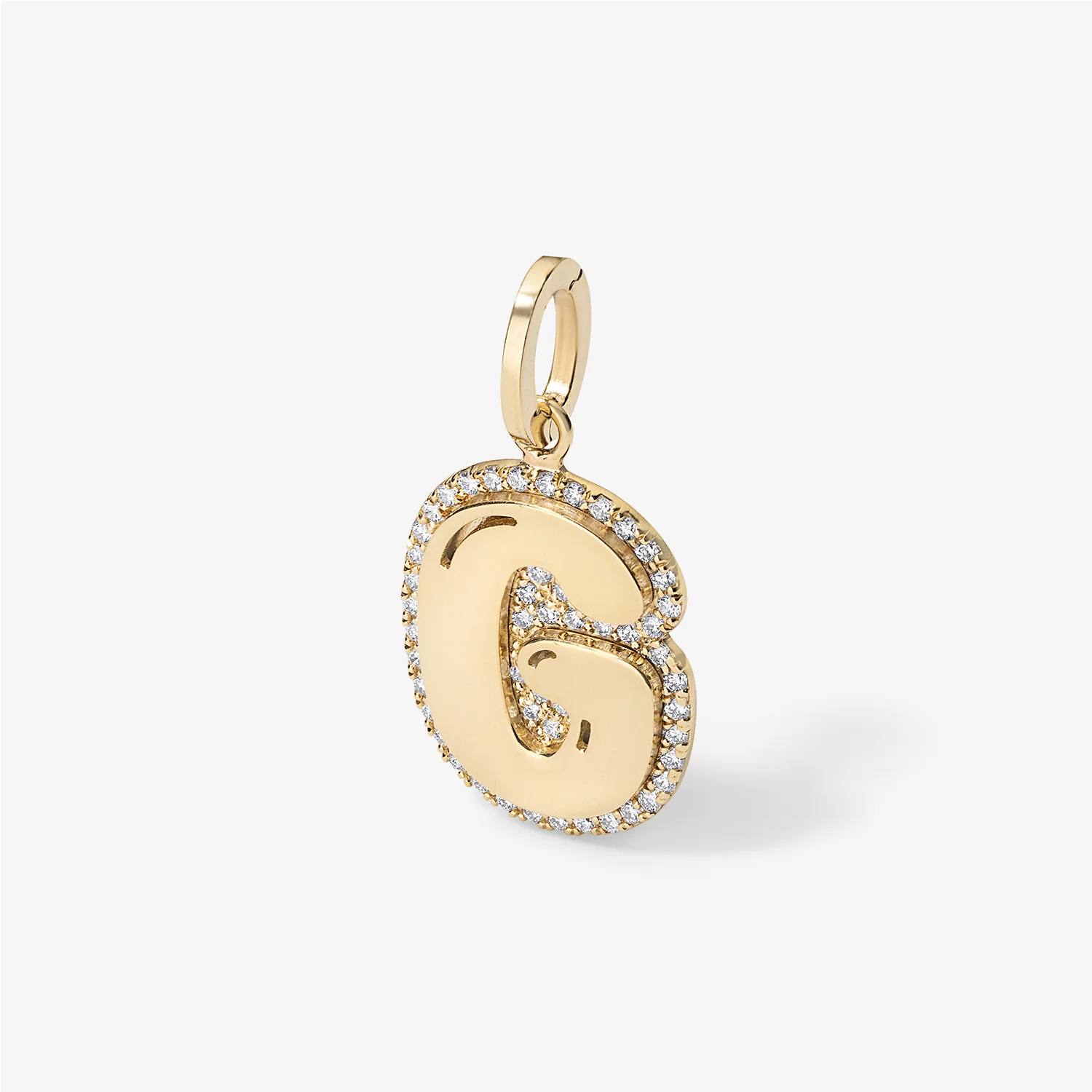 Jumbo Bubble Initial With Pave Outline Charm - Image 6