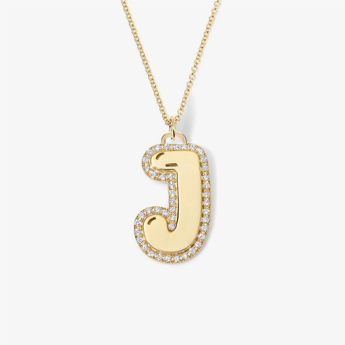 Jumbo Bubble Initial With Pave Outline Charm - Image 7