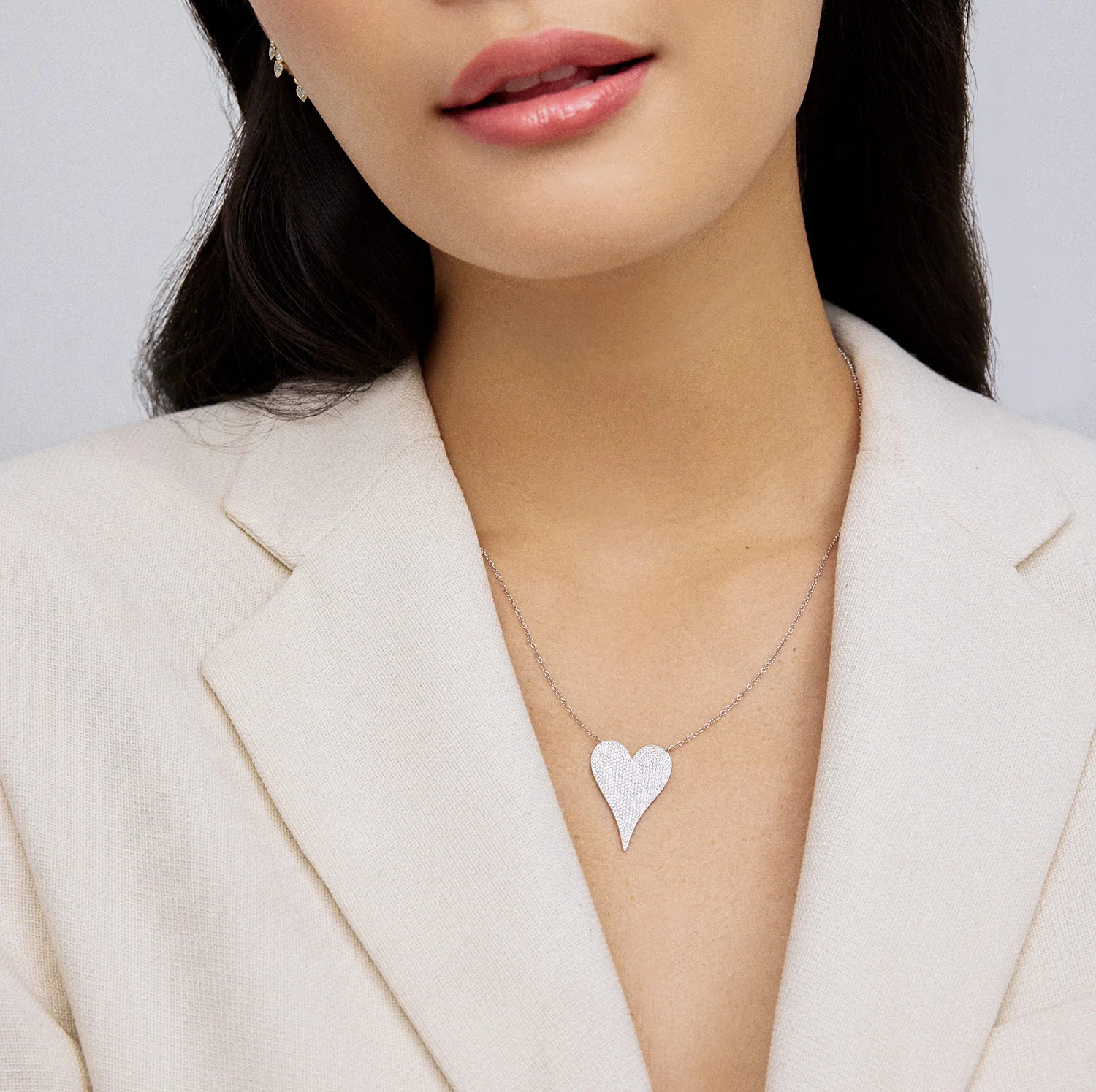 Jumbo Token Pave Heart Necklace - Image 3