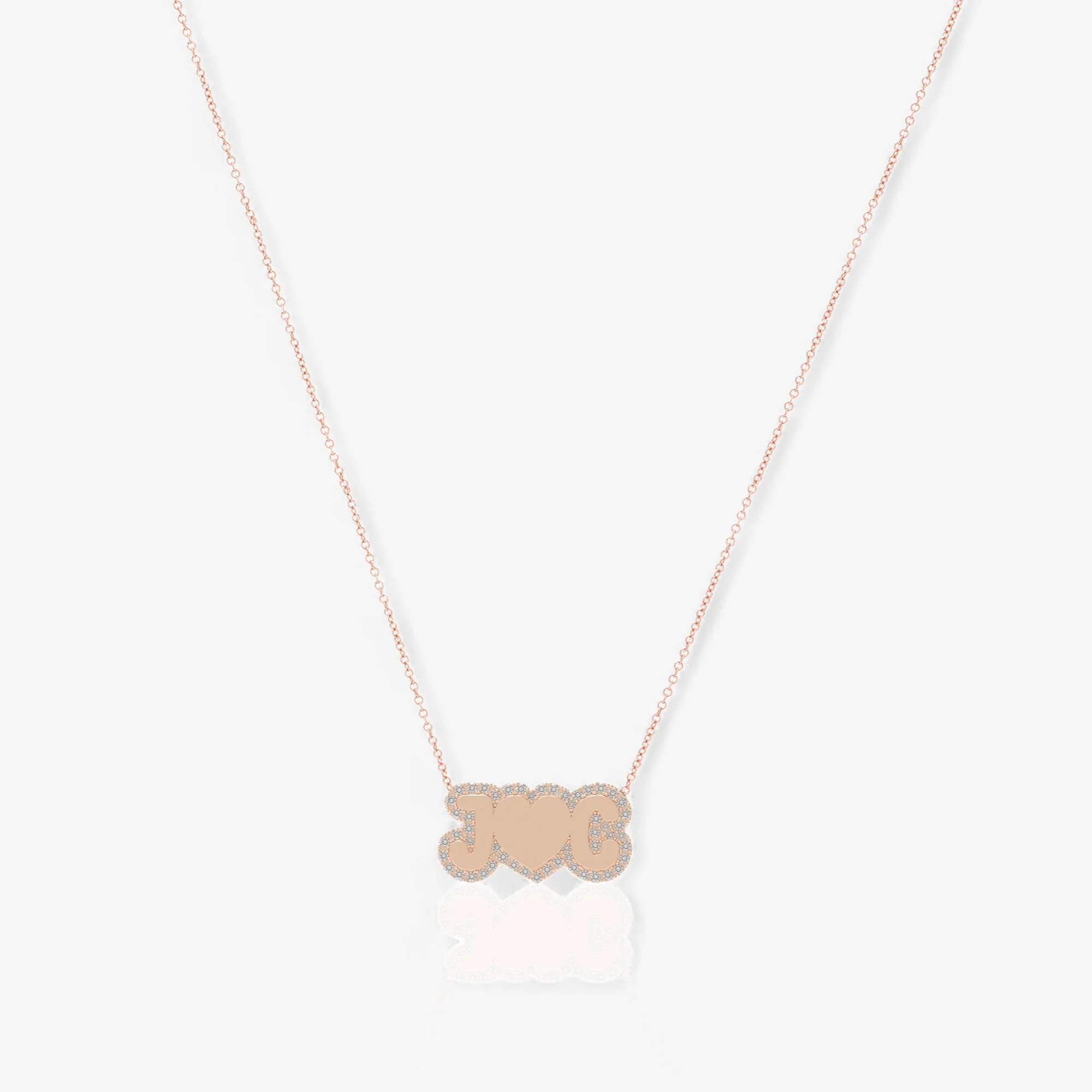 Large Bubble with Pave Outline Necklace - Image 10