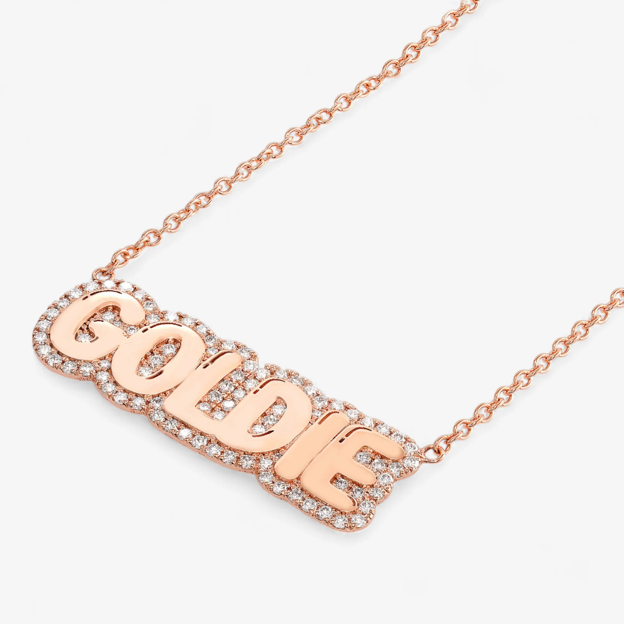 Large Bubble with Pave Outline Necklace - Image 11