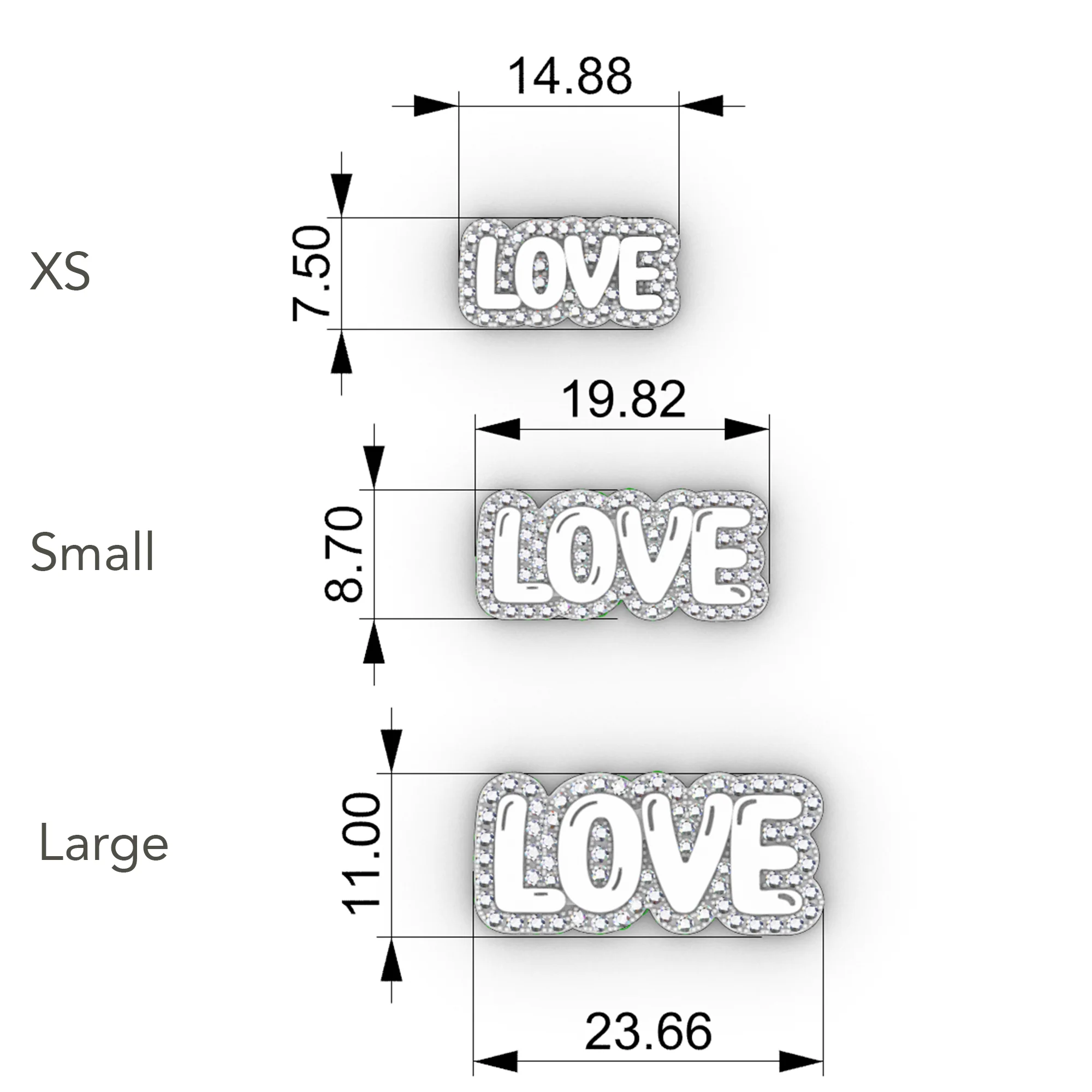 Large Bubble with Pave Outline Necklace - Image 5