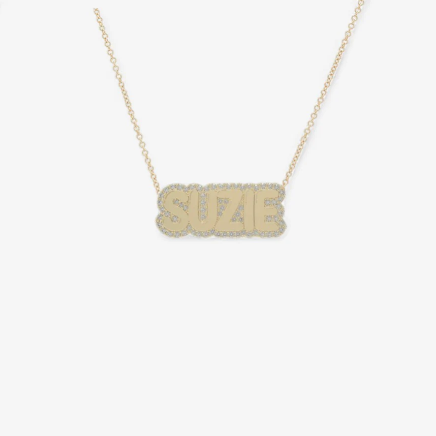 Large Bubble with Pave Outline Necklace - Image 6