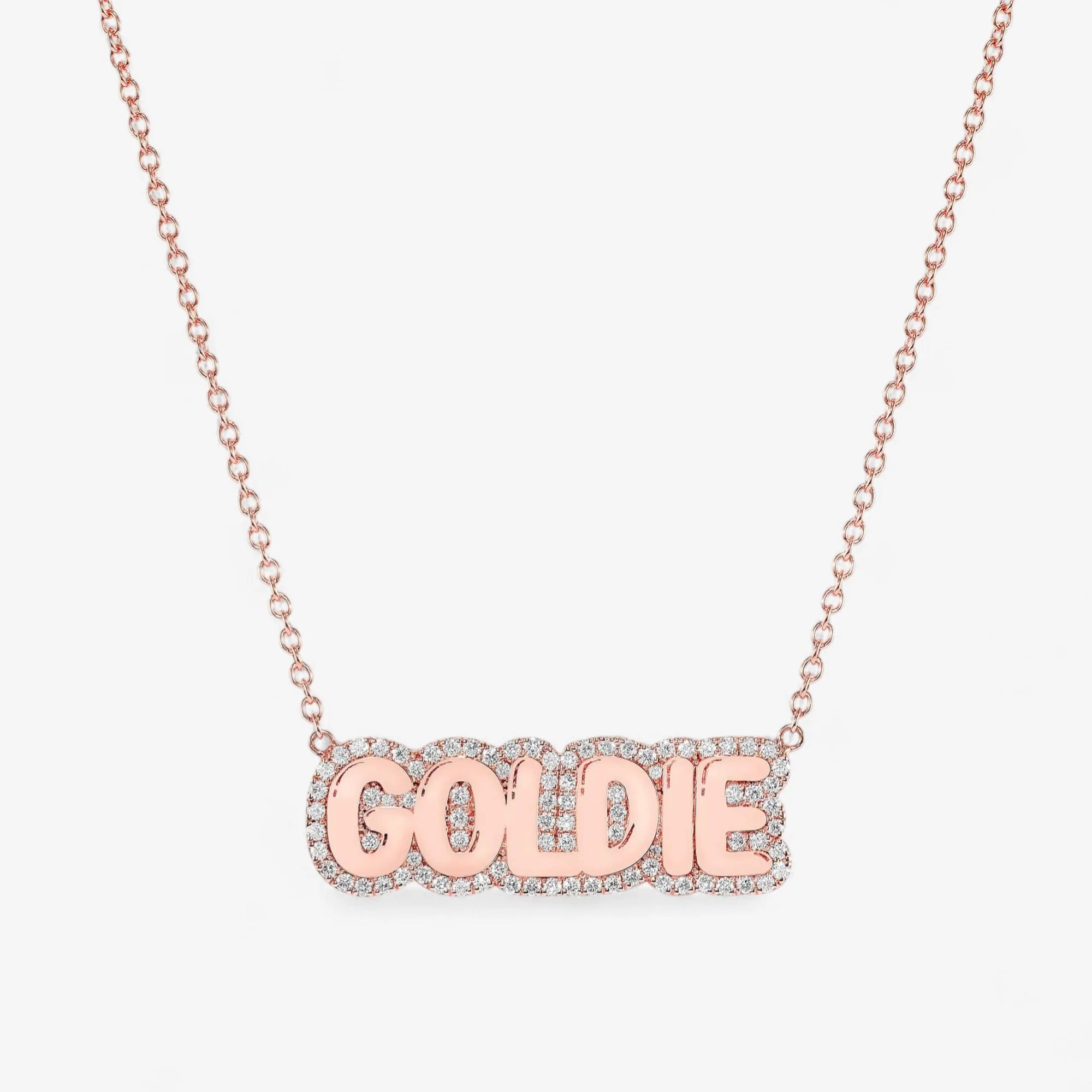 Large Bubble with Pave Outline Necklace - Image 9
