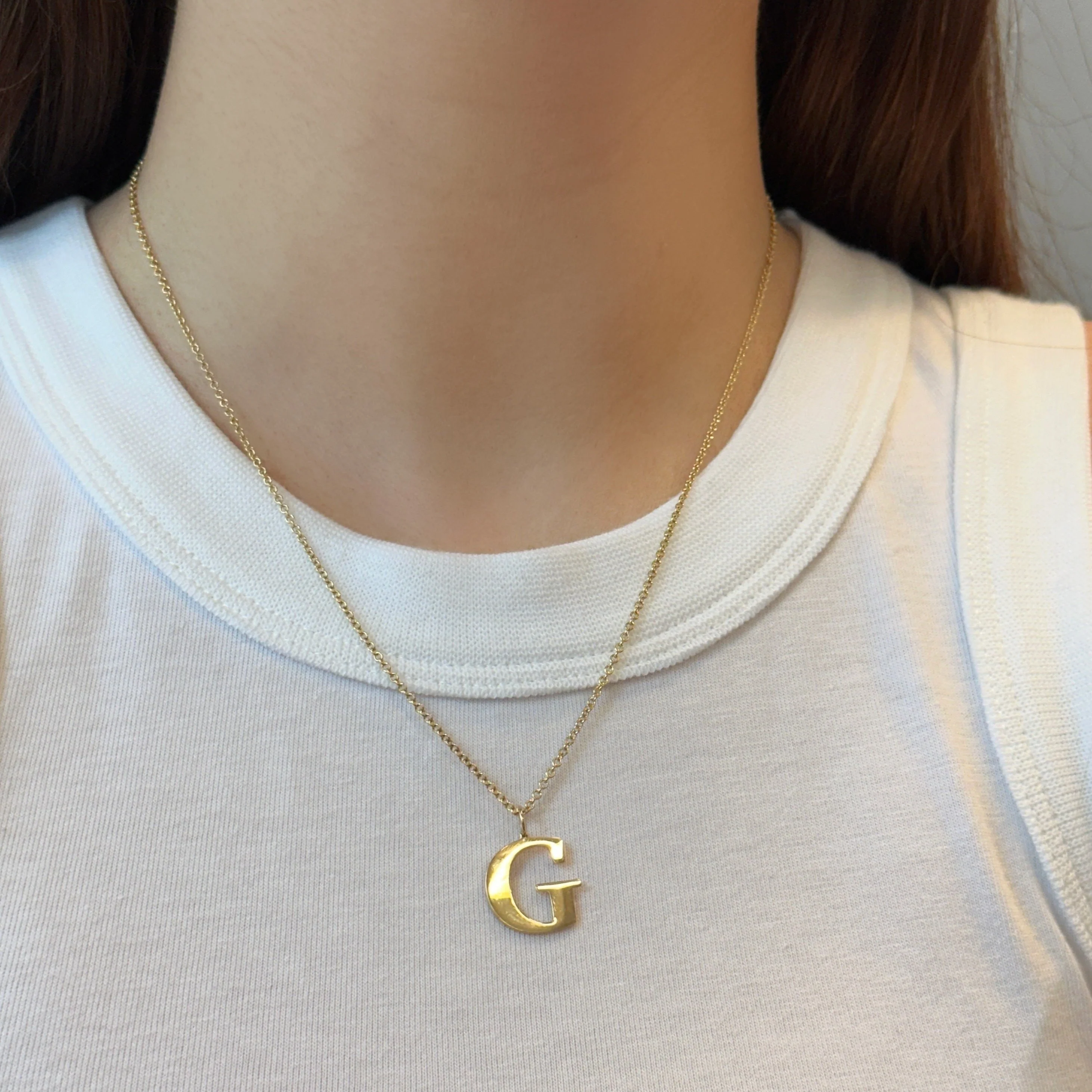 Large Gold "G" Initial Pendant - Image 3
