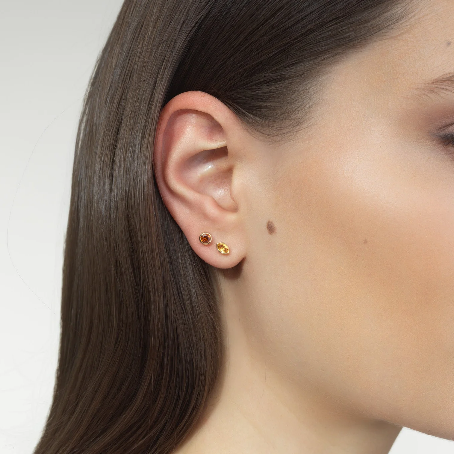 Cocktail Lemon Bezel Mini Stud - Image 4