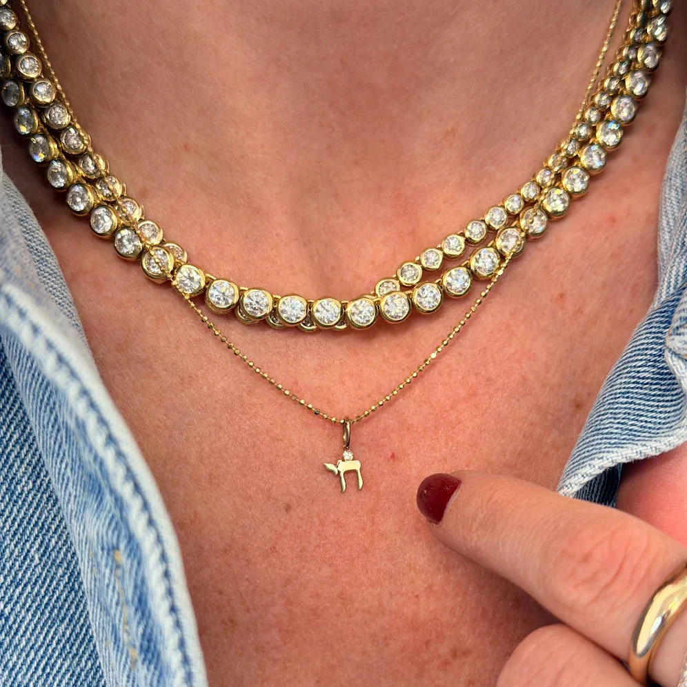 Mini Token Chai with Diamond Bezel Pendant - Image 4