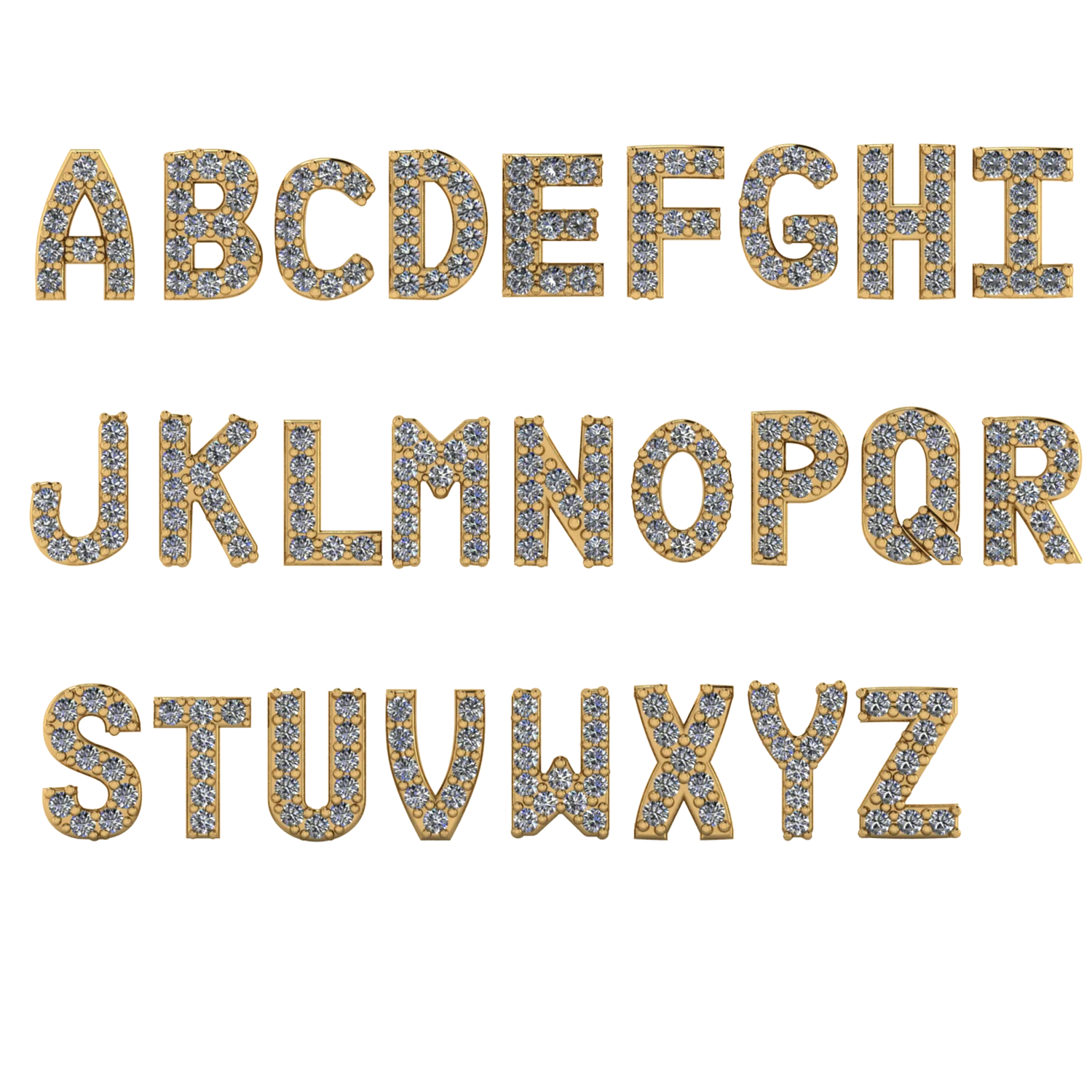 Mini Pave Block Initial Studs - Image 4