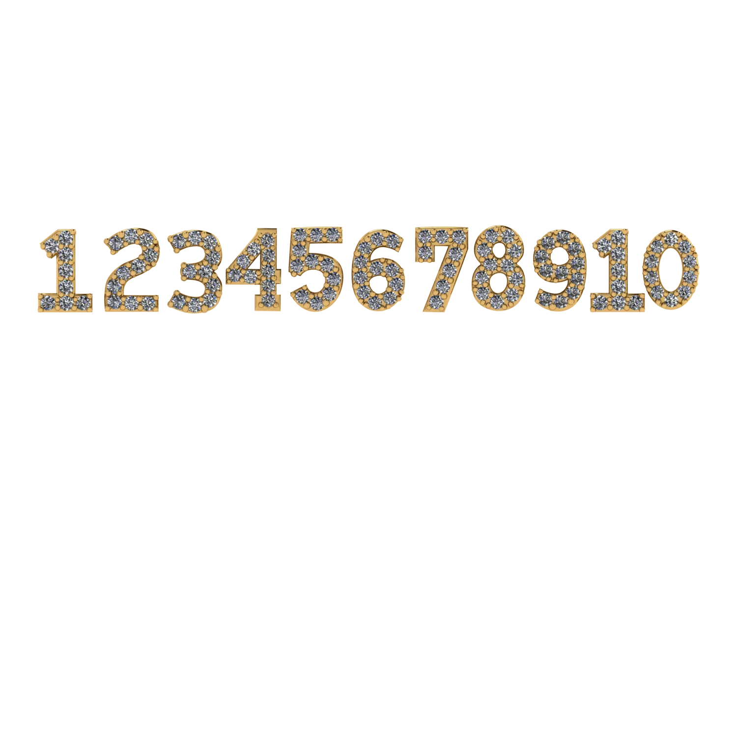 Mini Pave Block Number Studs - Image 4