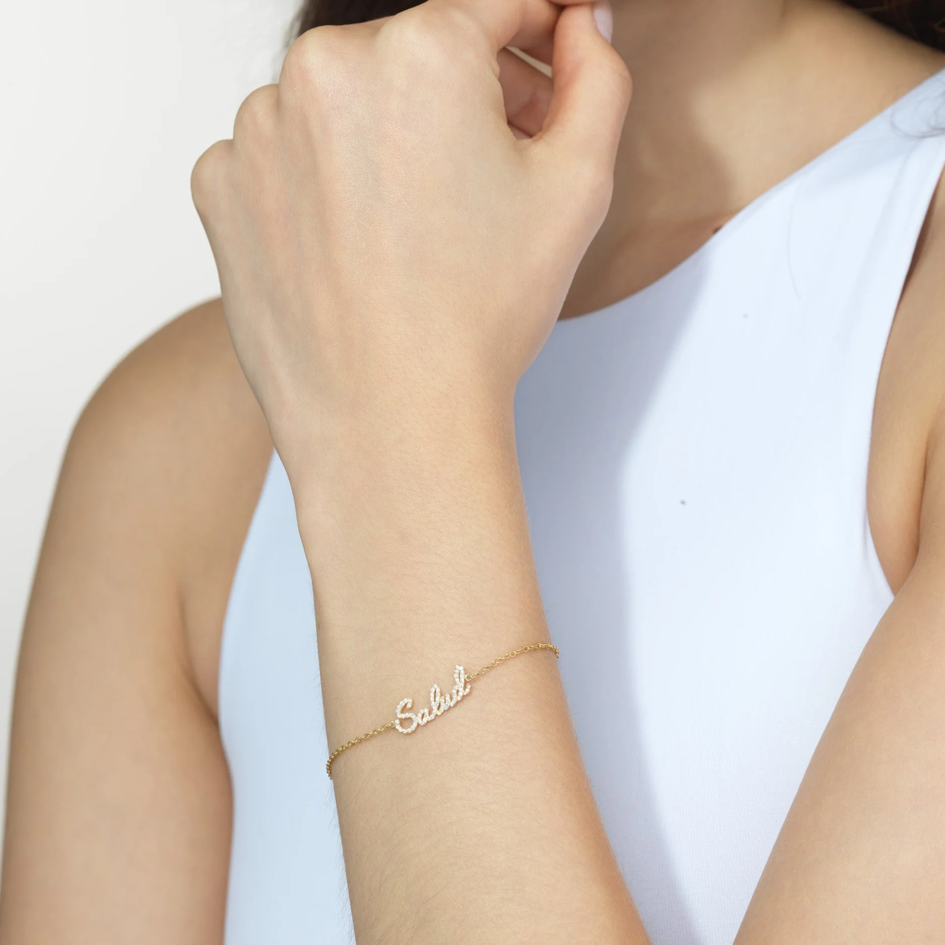 Pave Signature Script Bracelet - Image 3