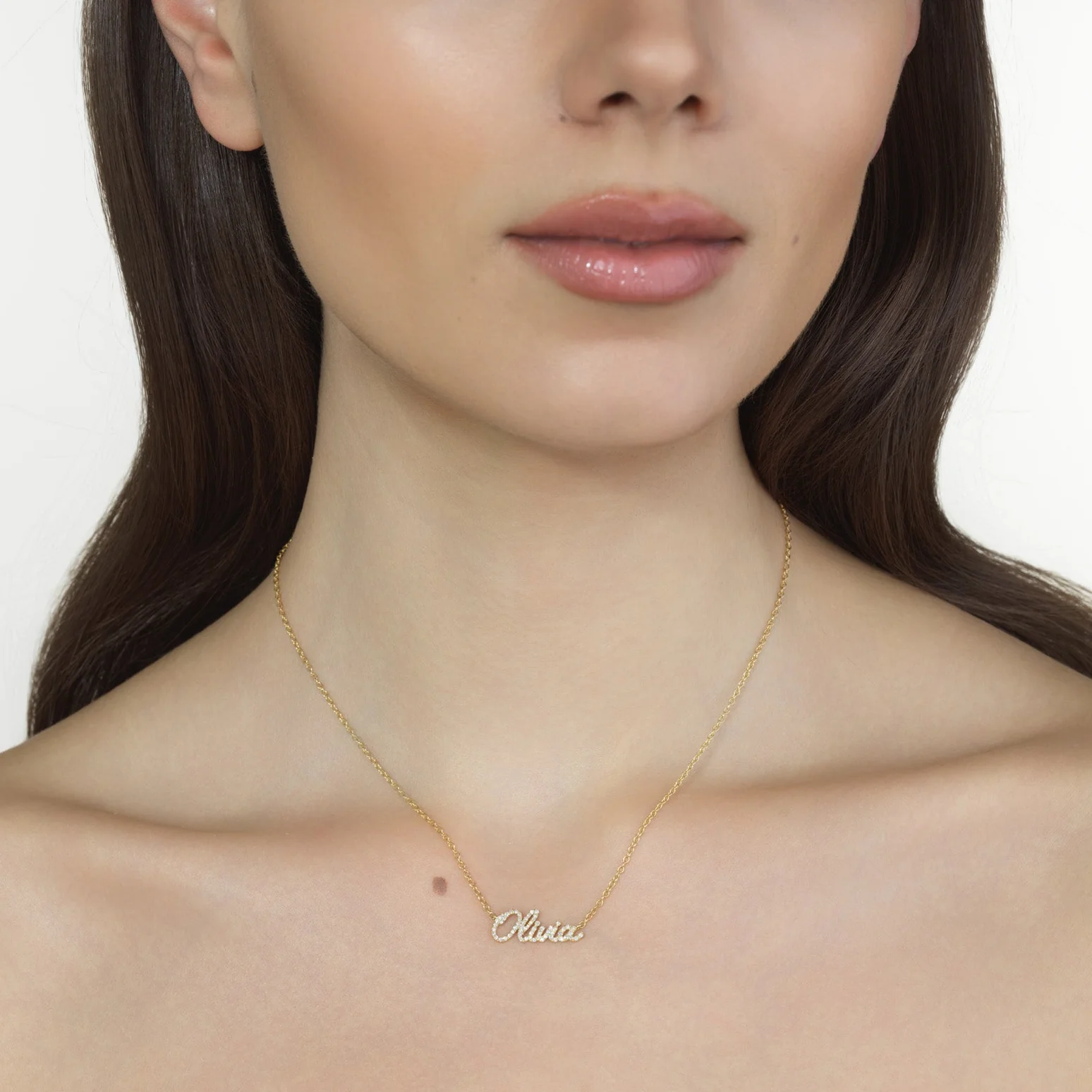 Pave Signature Script Necklace - Image 3