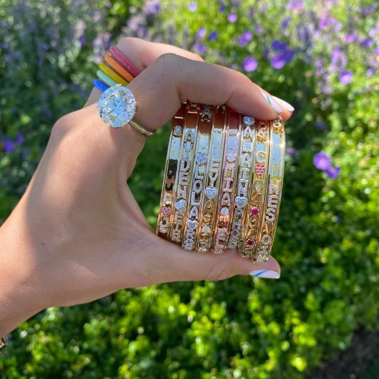 Personalized Slider Bangle™ in White Gold, size 14cm - Image 3