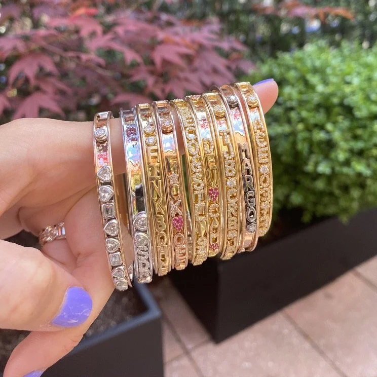 Personalized Slider Bangle™ in White Gold, size 14cm - Image 4