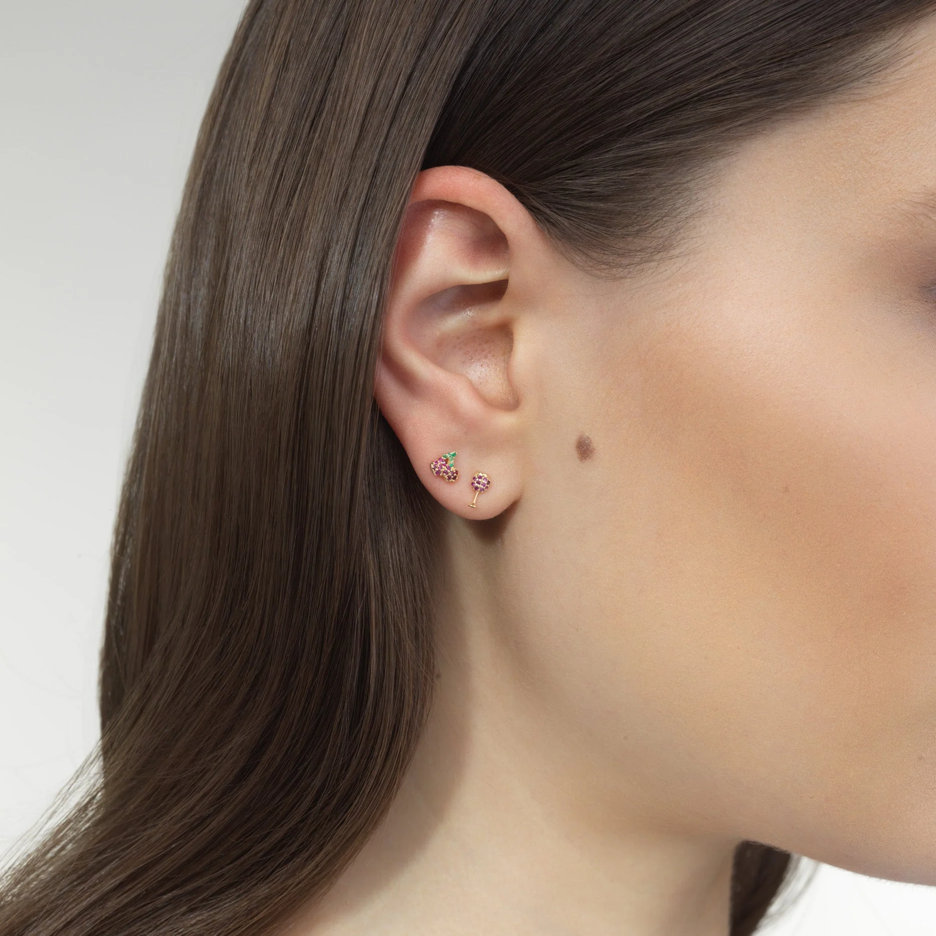 Cocktail Pave Cherry Mini Stud - Image 4