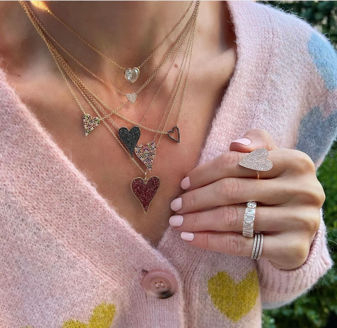 Small Token Black Diamond Heart Shaped Necklace - Image 3