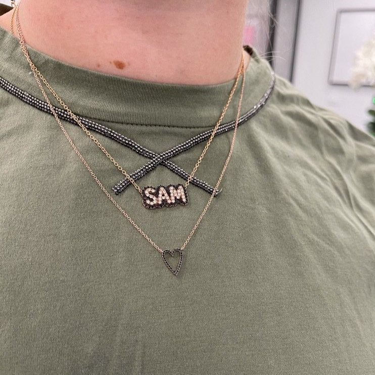 Small Token Black Diamond Heart Shaped Necklace - Image 4