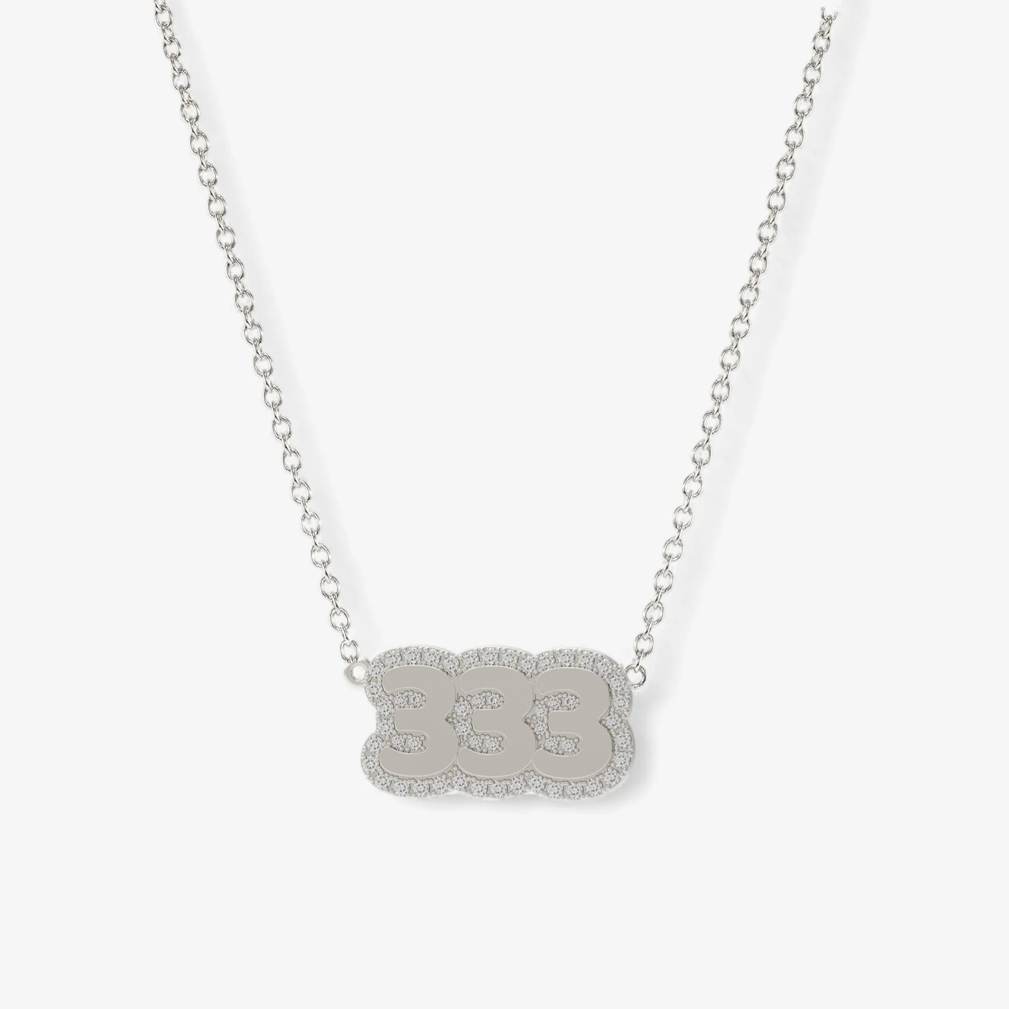 Small Bubble with Pave Outline Necklace - Image 8