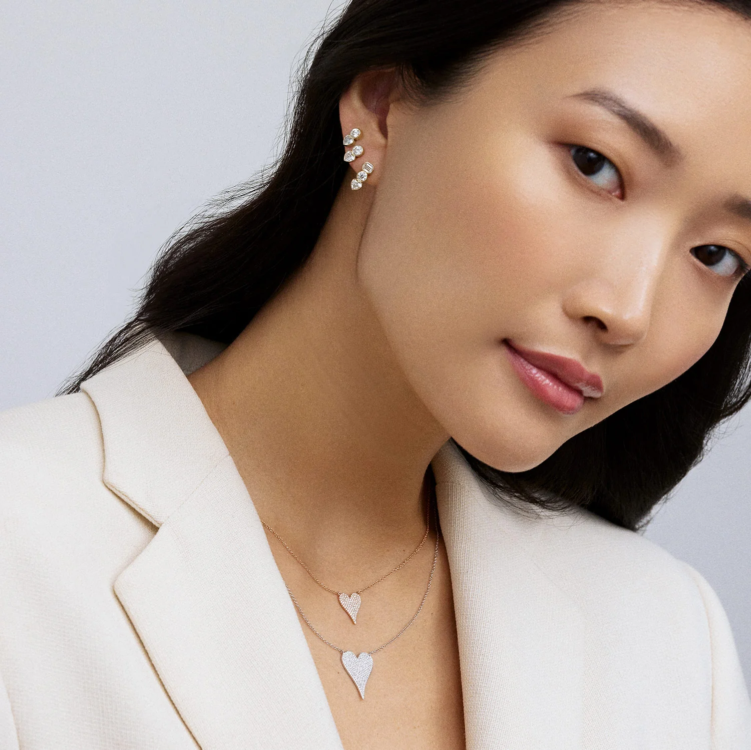 Small Token Pave Heart Necklace - Image 3