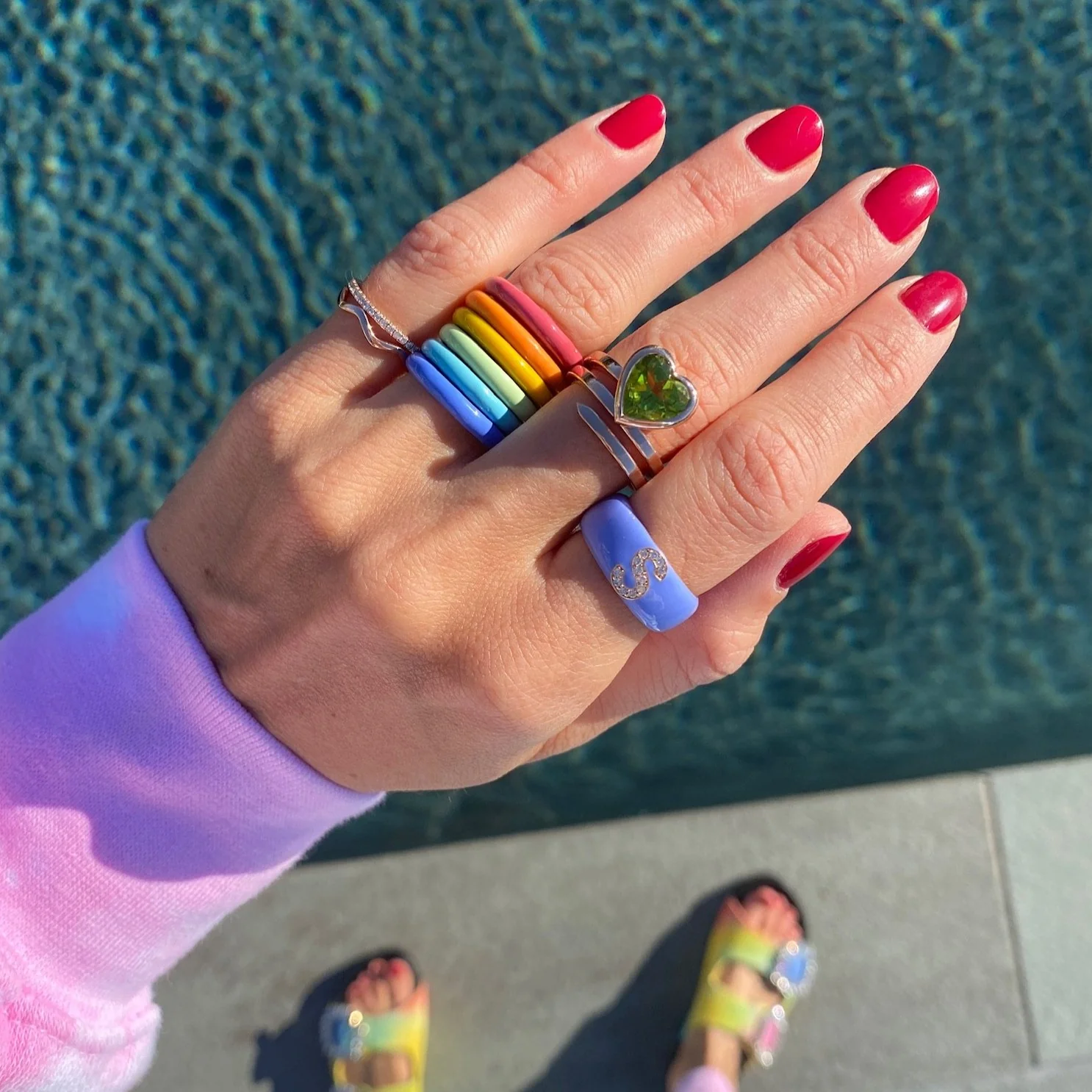 Peridot Spiral Heart Ring size 6.5 - Image 3