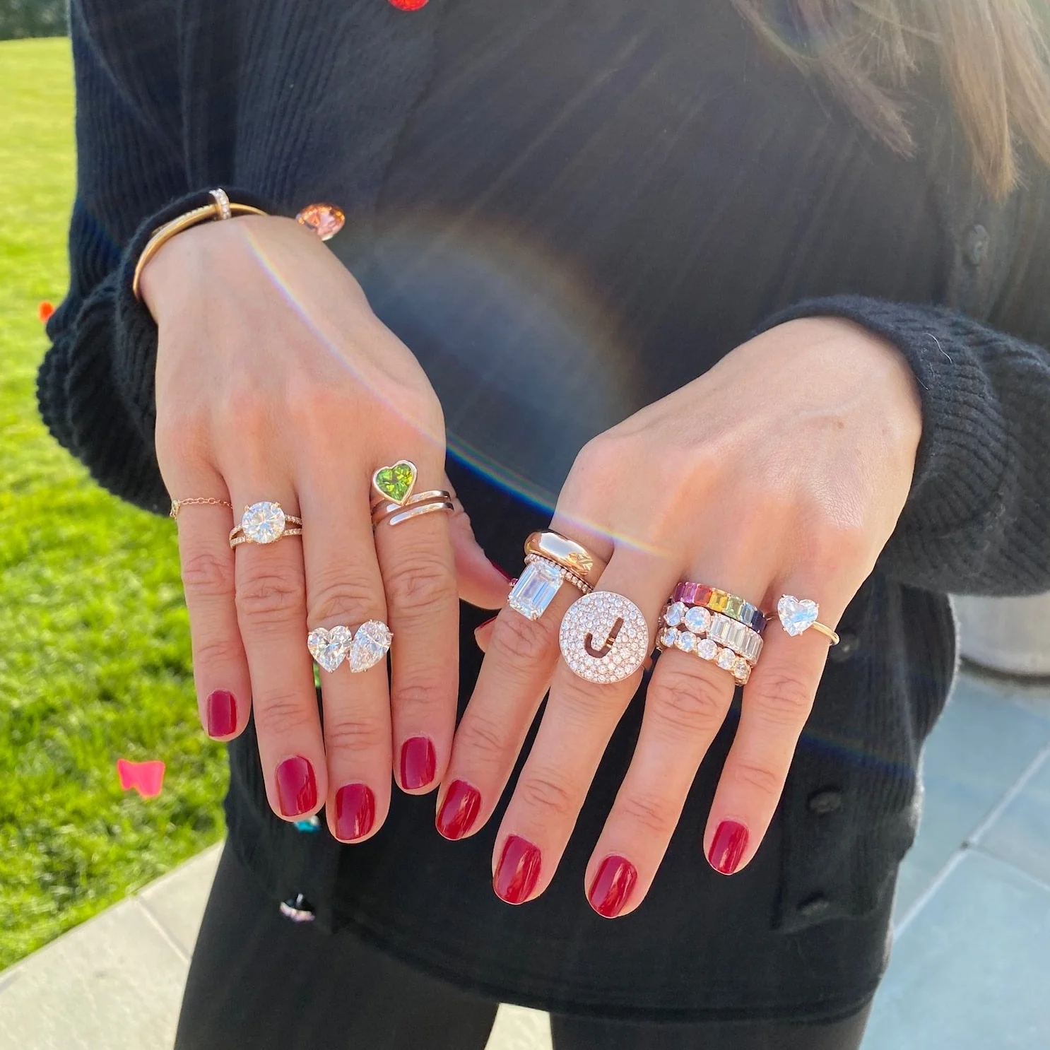 Peridot Spiral Heart Ring size 6.5 - Image 4